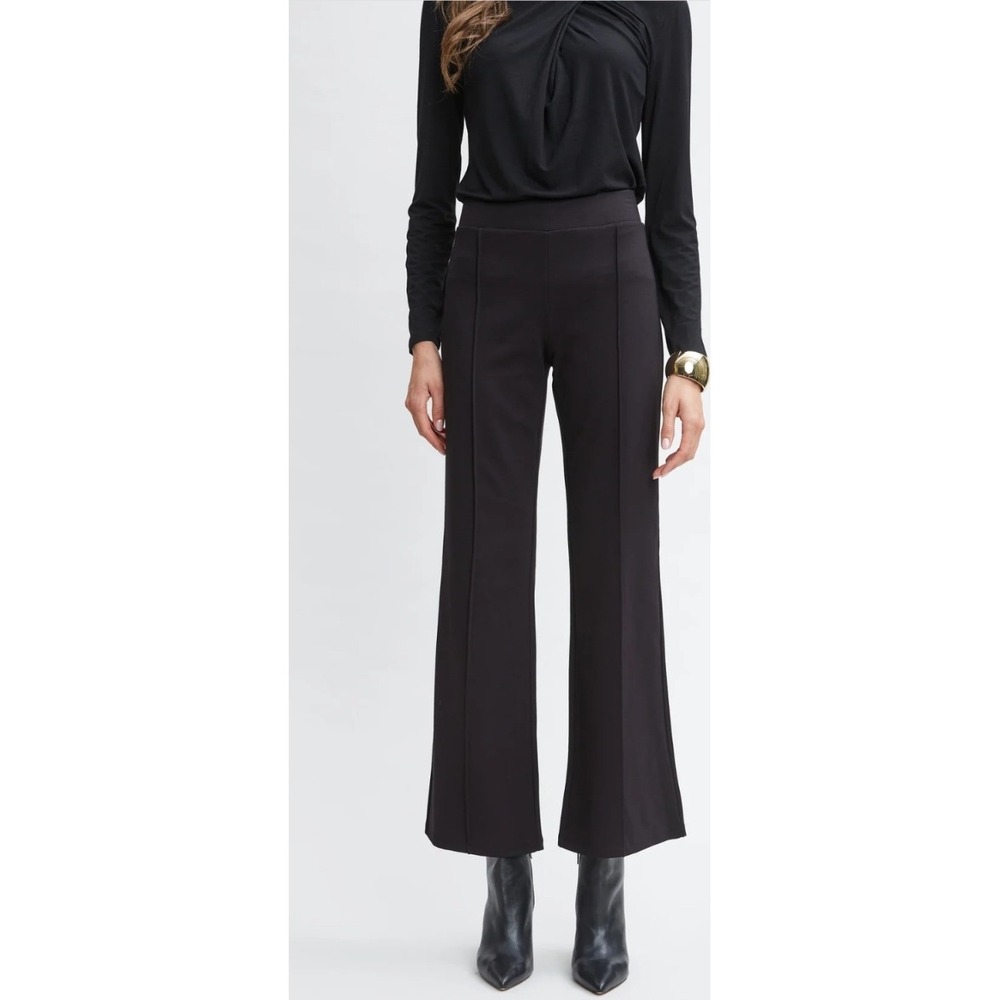 T Tahari‎ Black Wide Leg Career Pants High Waist Stretch Pull On Size S  $68